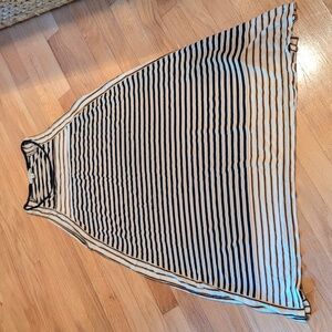 Max Studio Navy, Yellow and Cream Striped Dress